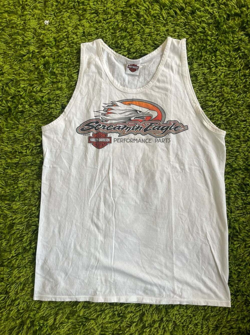 Harley-Davidson Turtle Beach South Carolina Screamin Eagle Tank Top White Large